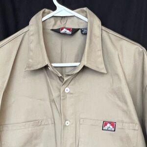 BEN DAVIS Short Sleeve Solid Button-Up, XXL